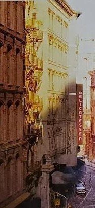 Artefatos em prédios em imagem gerada com IA para o filme; Sinalização errática