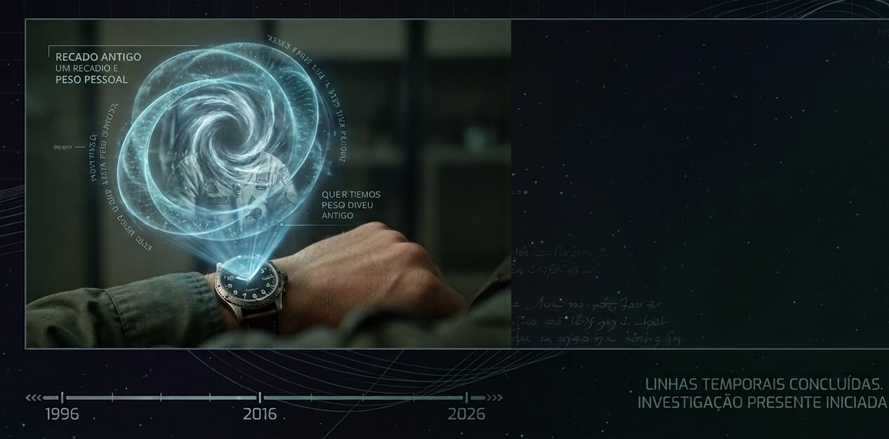 Holograma e linha temporal na série dos lanternas.